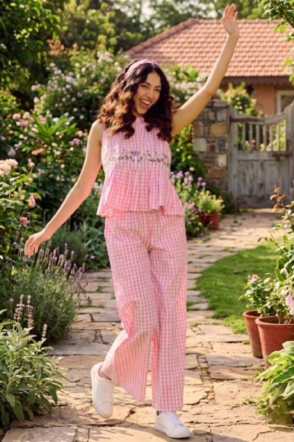 Premium Cotton 60×60 Embroidered Co-ord Set with Pocket