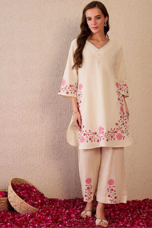 Premium Pure Cotton 60×60 Heavy Embroidered Co-ord Set