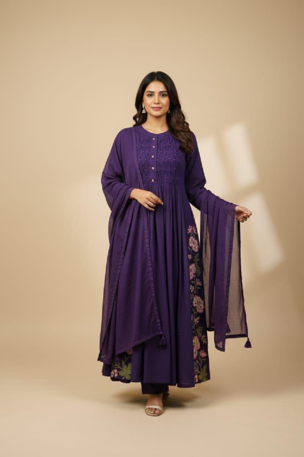 Premium Cotton 60×60 Machine Embroidered Straight Kurta 3-Piece Suit Set