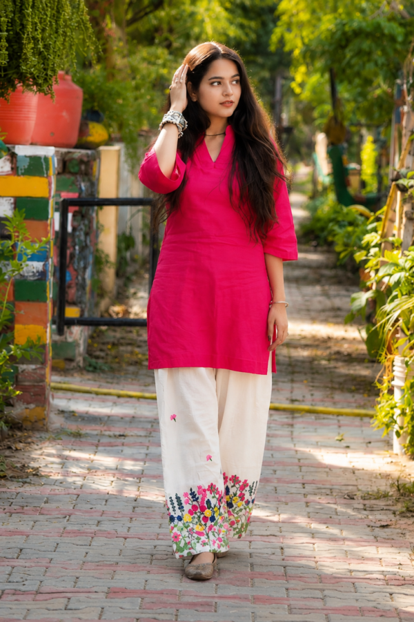 Premium Cotton 60×60 Embroidered Co-ord Set with Cotton Flex Pant