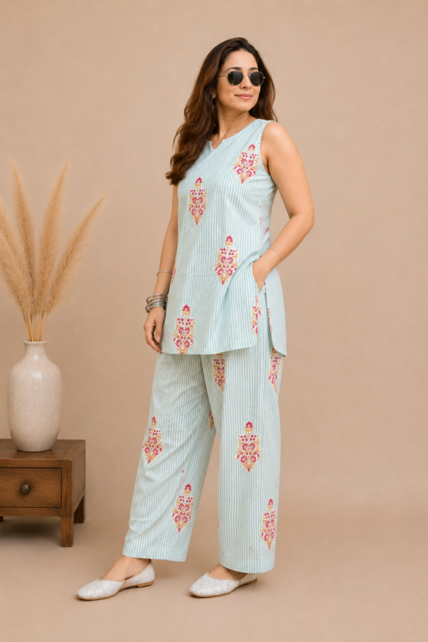 Cotton Corset-Style Kurti with Farshi Salwar Set