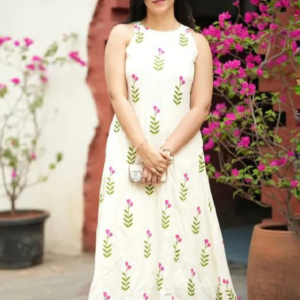 Premium Floral Cambric Cotton Flex A-Line Kurti Palazzo Set